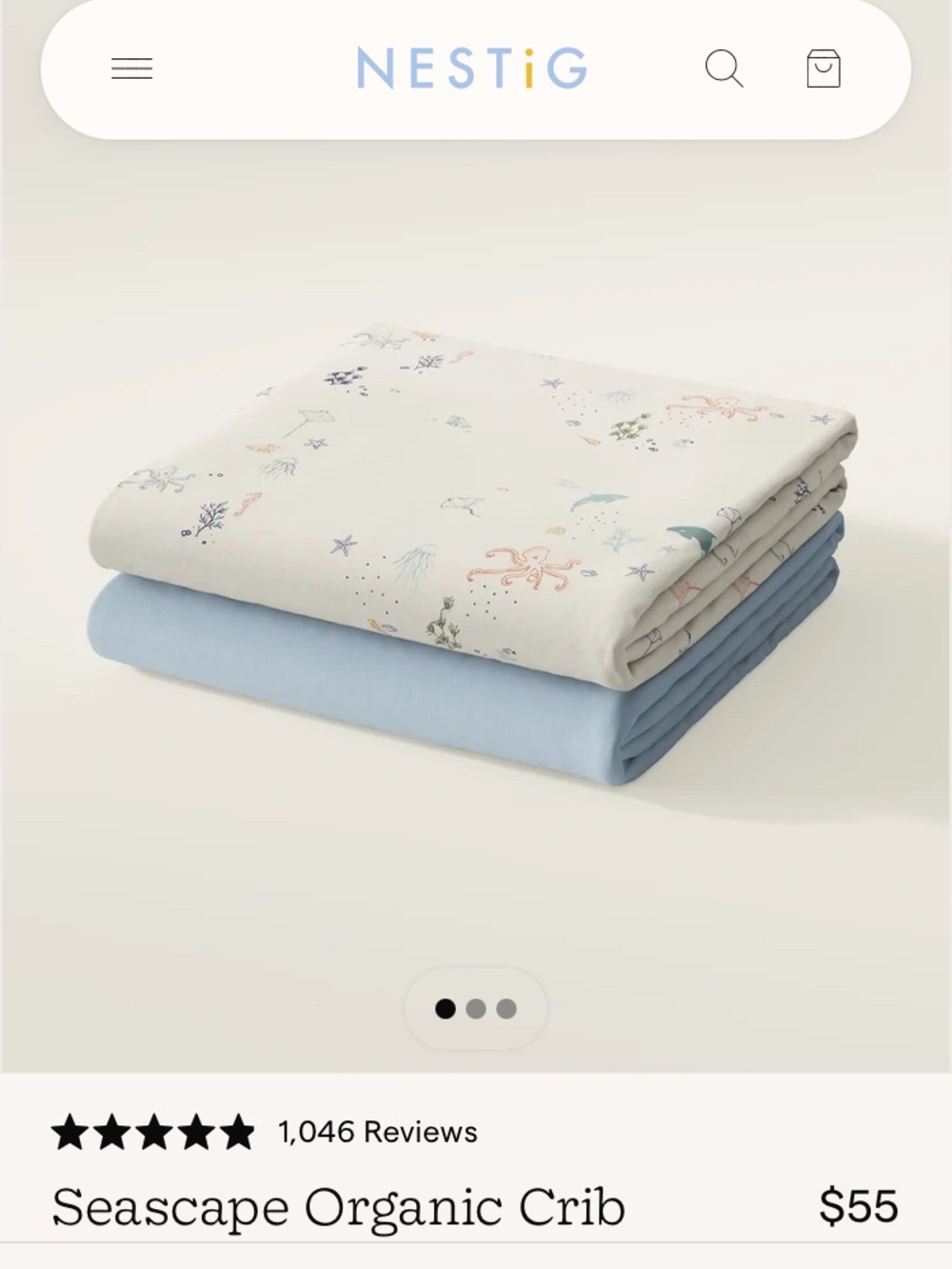 NESTIG Organic Cotton Mini Crib Sheet
